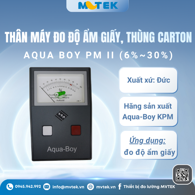 Aqua Boy PM II là một trong những dòng máy đo độ ẩm giấy được ưa chuộng