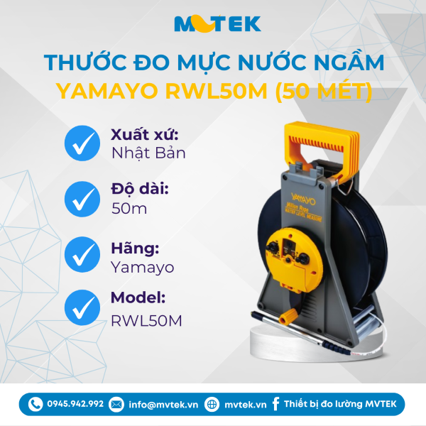 Thước đo mực nước ngầm 50m chính xác cho giếng khoan