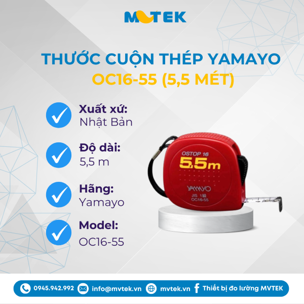 Thước cuộn thép Yamayo OC16-55 (5,5 mét)