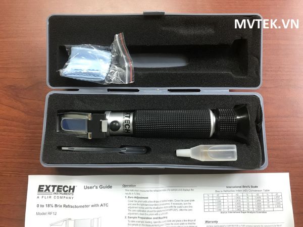 Khúc xạ kế đo nồng độ dầu nhờn và dung dịch cắt Extech RF12