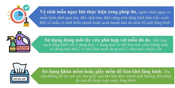 Sử dụng dung môi vệ sinh phù hợp với loại mẫu