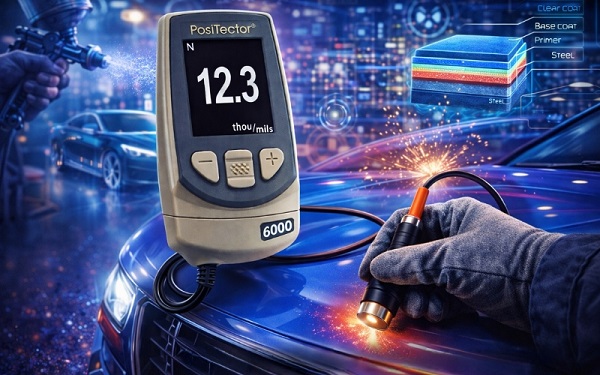 Review máy đo độ dày lớp sơn ô tô