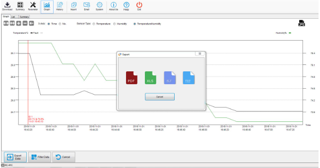 Phần mềm PC là công cụ quan trọng khi tải dữ liệu logger qua cáp