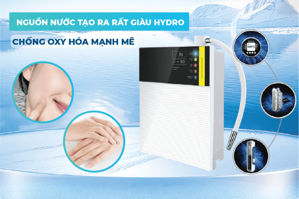 Nước ion kiềm từ Lifecore 9900 có hàm lượng hydrogen hòa tan rất cao
