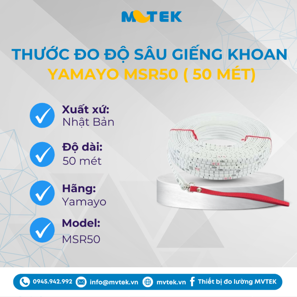 Thước đo độ sâu 50m Yamayo MSR50 chính hãng, giá rẻ, chuẩn Nhật Bản