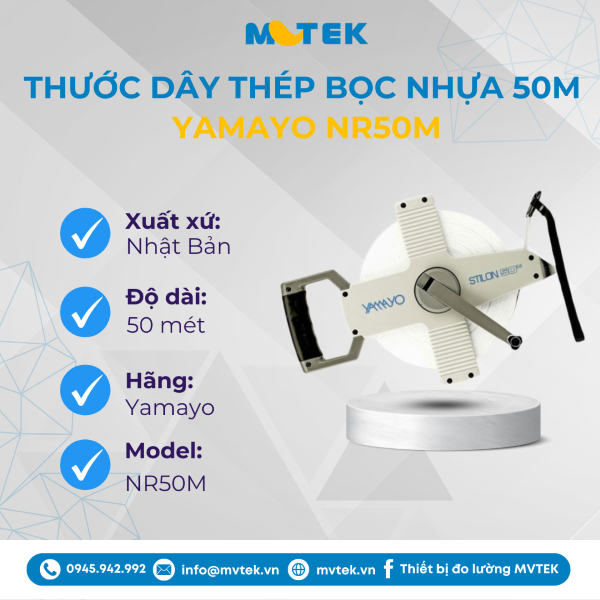 Thước dây thép 50 mét số 1 Nhật Bản Yamayo NR50M