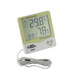 Thiết bị đo nhiệt độ 2 kênh/độ ẩm/đồng hồ để bàn SMARTSENSOR AR867