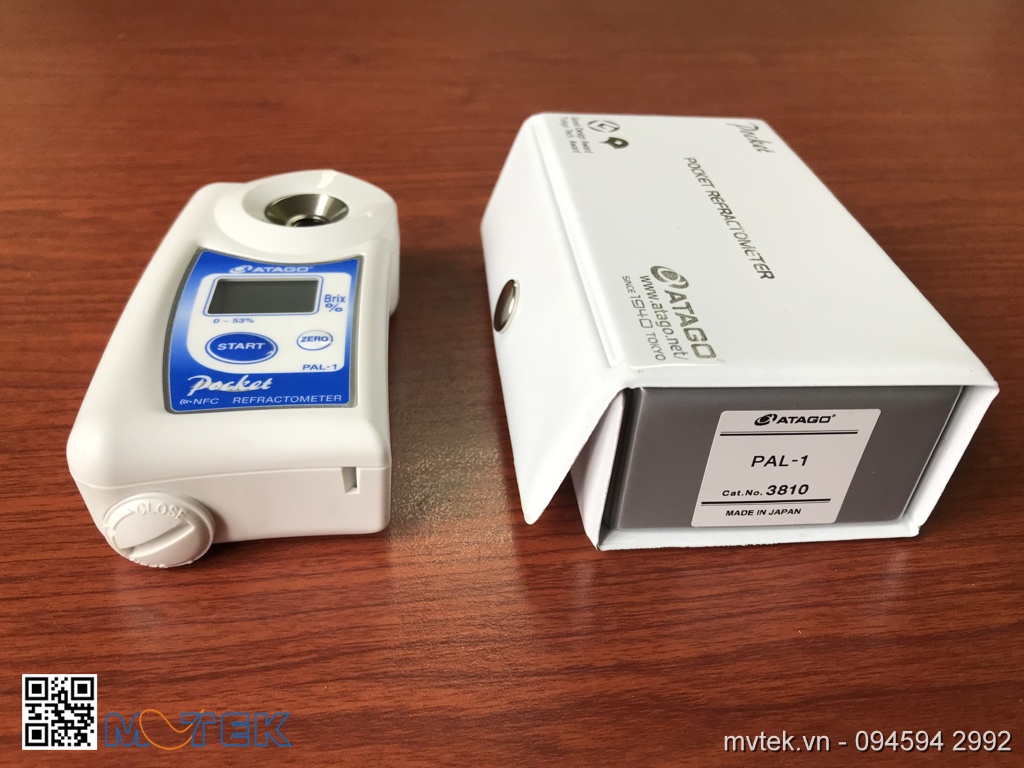 Khúc xạ kế đo độ ngọt Atago PAL-1 (Code 3810, 0.0-53.0%, 0.1% Brix)