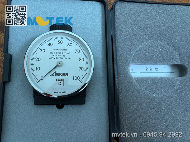 Đồng hồ đo độ cứng cao su và nhựa Asker Durometer type D, (0 point - 100 point)