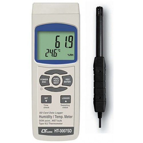 Máy đo nhiệt độ/ độ ẩm môi trường và nhiệt độ điểm sương LUTRON HT-3007SD