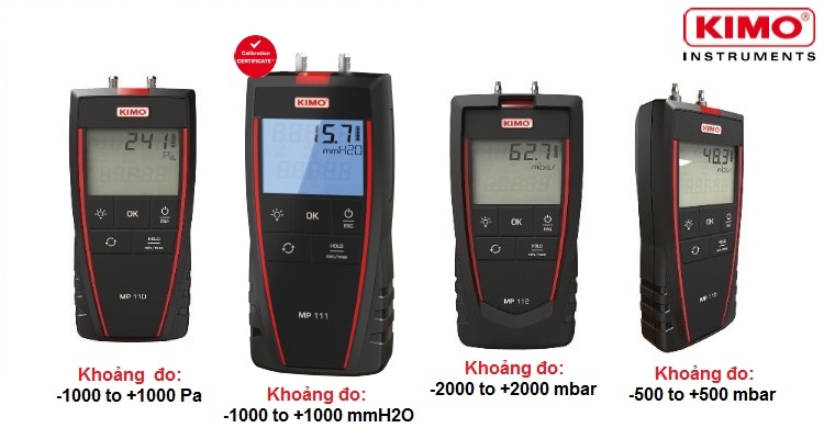 So sánh máy đo áp suất Kimo MP110-MP111-MP112-MP115