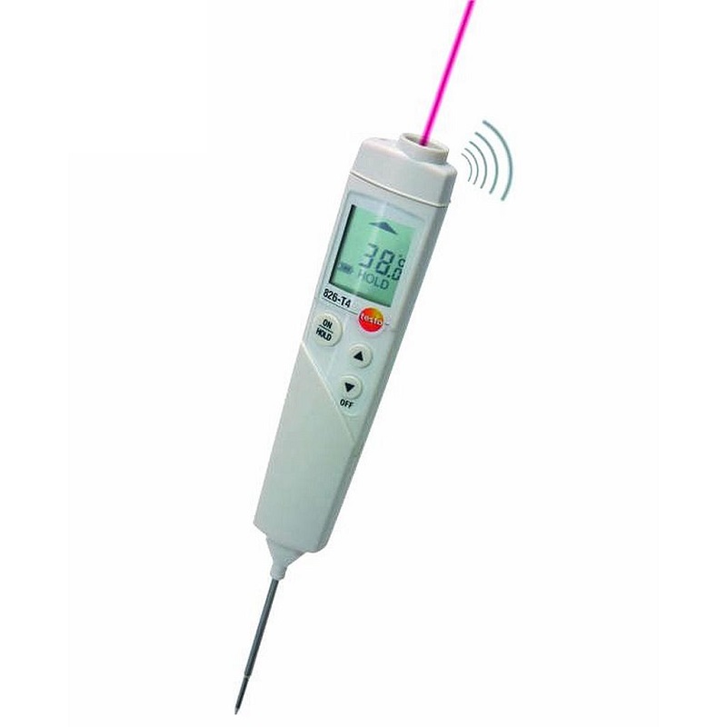 Máy đo nhiệt độ hồng ngoại có laser lấy dấu và đầu đo xuyên thực phầm Testo 826-T4 (-50 ~ +300 °C)