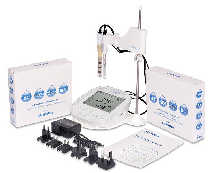 Máy đo pH / thế ôxy hóa-khử (ORP) / độ dẫn / điện trở / độ mặn / tổng hàm lượng chất rắn hòa tan (TDS) để bàn HORIBA PC1100